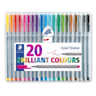 CANETAS STAEDTLER TRIPLUS FINELINER ESTOJO 20 CORES